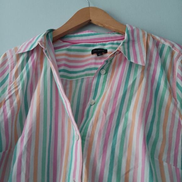 Talbots Pastel Striped Button-Up Shirt M - Picture 4 of 6